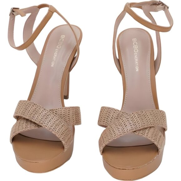 BCBGeneration Niada Woven Ankle Strap Platform Sandal - Women's US 8.5 - Picture 5 of 6